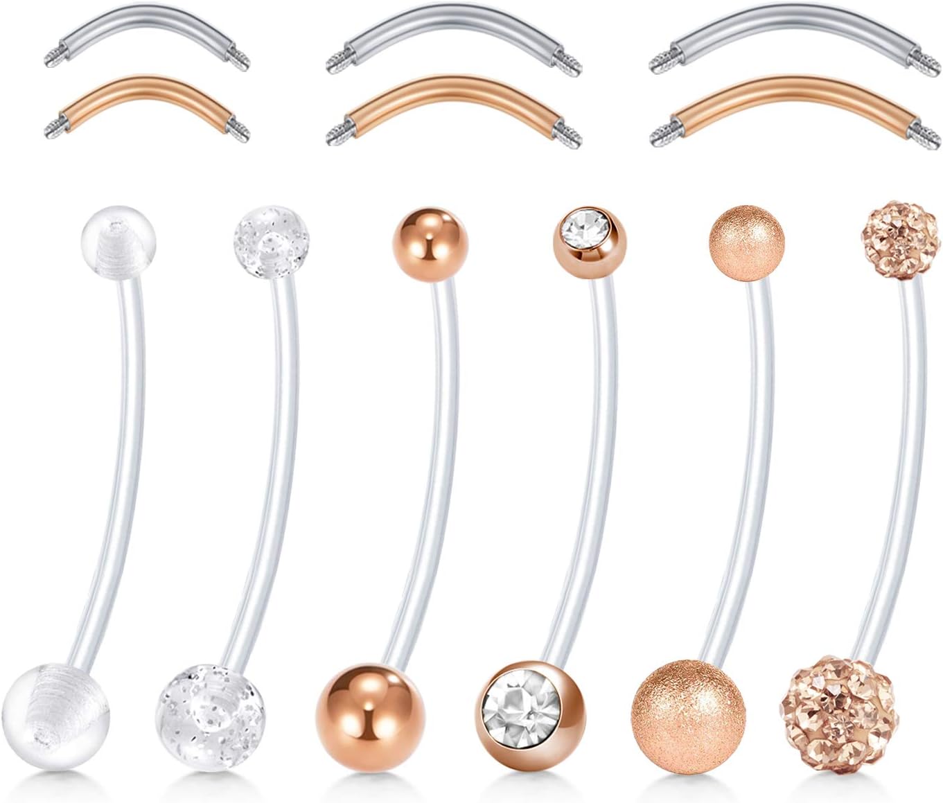 14G Pregnancy Belly Button Rings with Replacement Balls Flexible Bioplast Sport Maternity Belly Ring Retainer for Women Navel Piercing Retainer 1 1/2Inch (38mm) - 我的商店我的商店我的商店