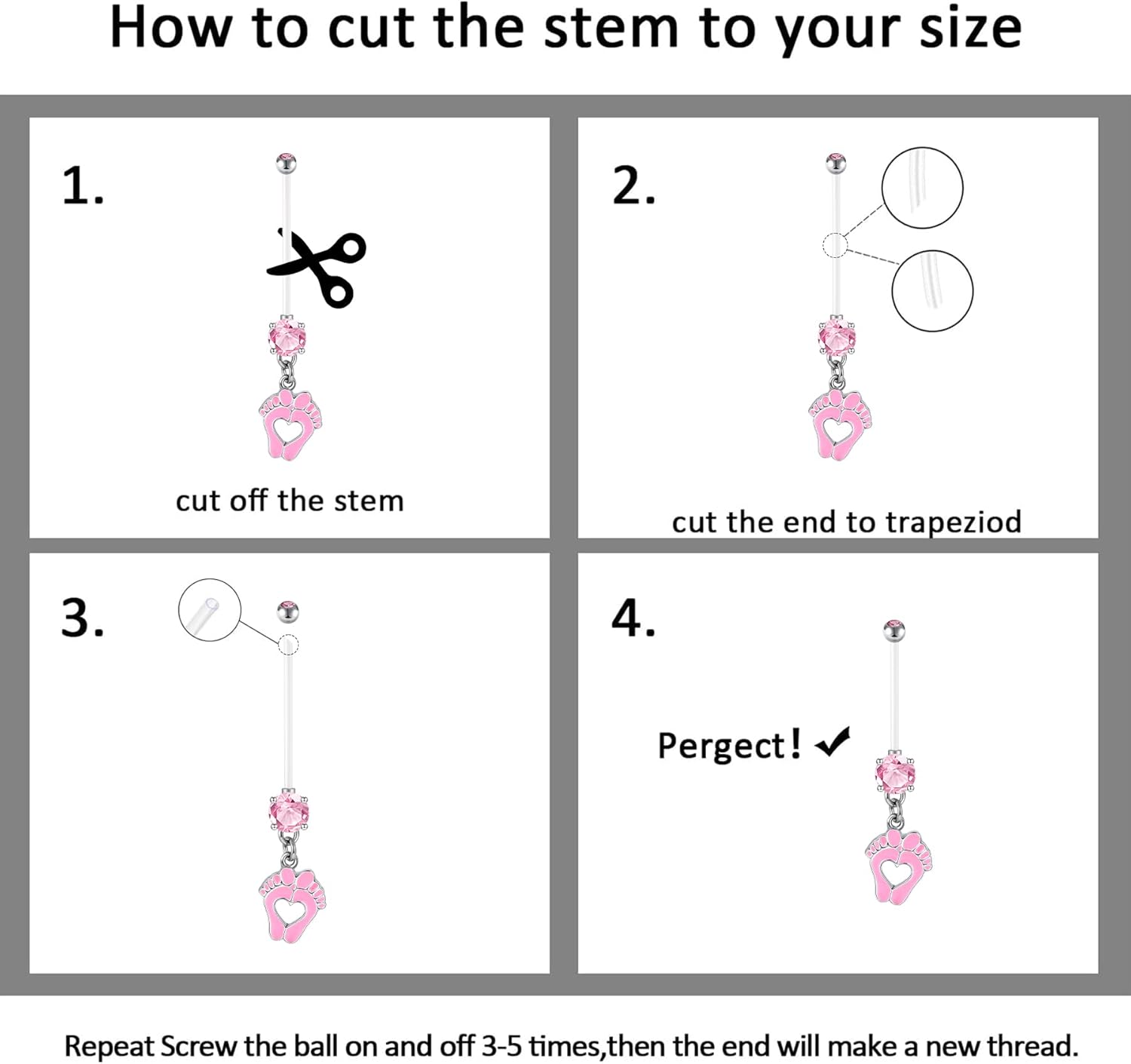 14G Pregnancy Belly Button Rings with Replacement Balls Flexible Bioplast Sport Maternity Belly Ring Retainer for Women Navel Piercing Retainer 1 1/2Inch (38mm) - 我的商店我的商店我的商店