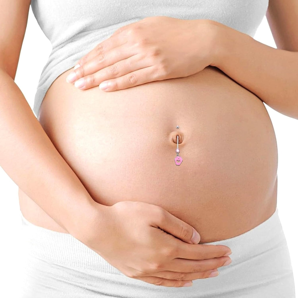 14G Pregnancy Belly Button Rings with Replacement Balls Flexible Bioplast Sport Maternity Belly Ring Retainer for Women Navel Piercing Retainer 1 1/2Inch (38mm) - 我的商店我的商店我的商店