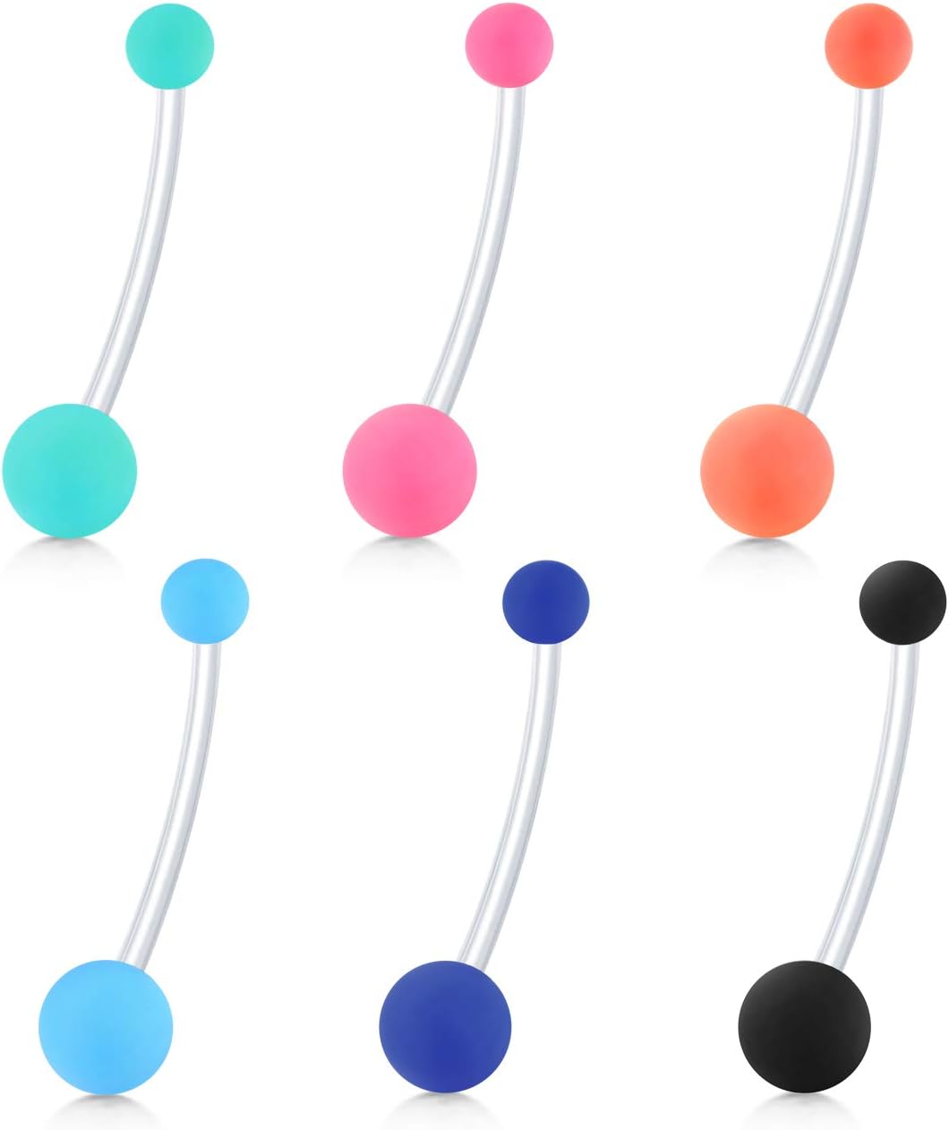 14G Pregnancy Belly Button Rings with Replacement Balls Flexible Bioplast Sport Maternity Belly Ring Retainer for Women Navel Piercing Retainer 1 1/2Inch (38mm) - 我的商店我的商店我的商店