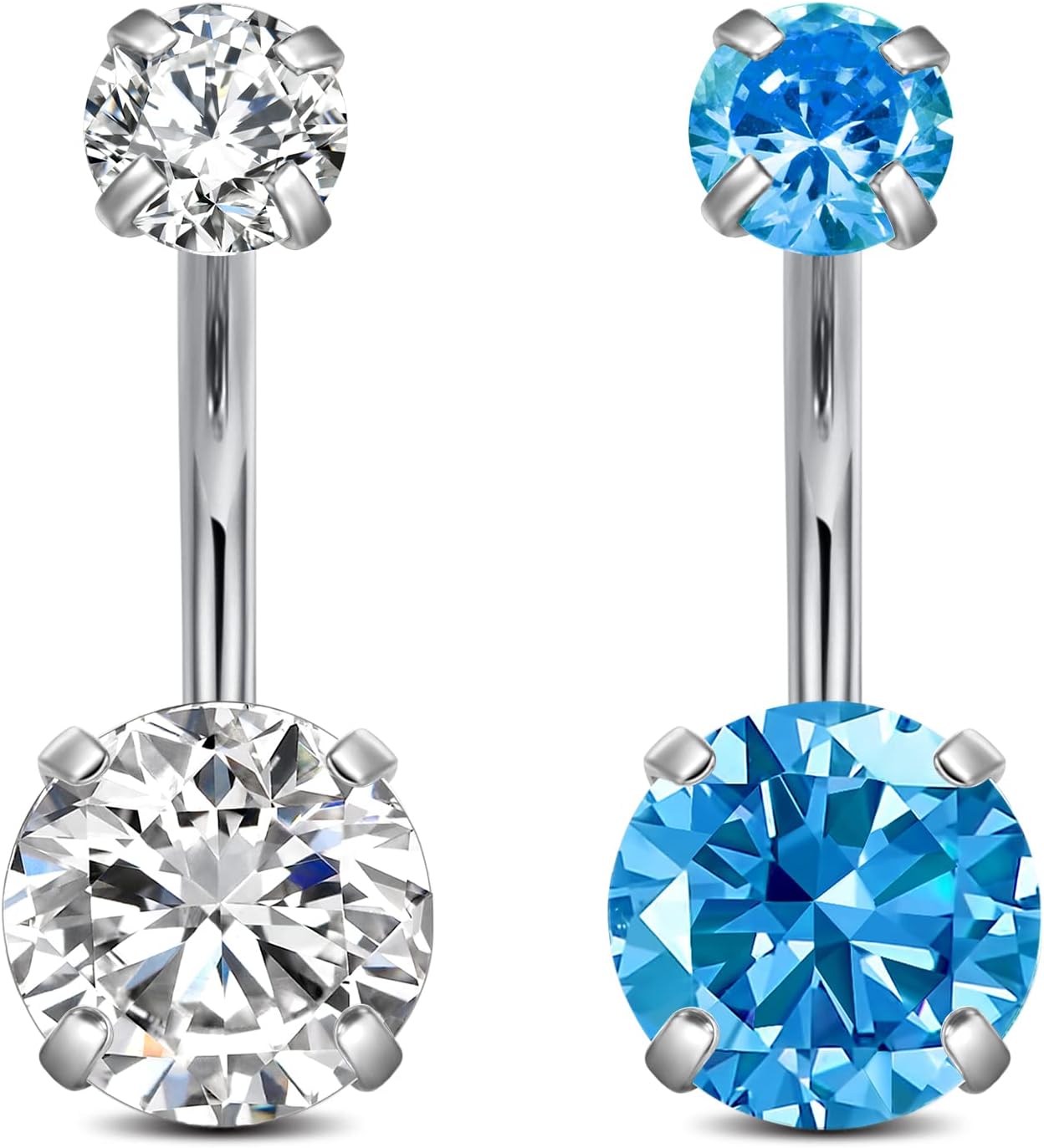 14G Stainless Steel Belly Button Rings 10mm 3/8" Barbell Belly Navel Rings Piercing for Women - 我的商店我的商店我的商店