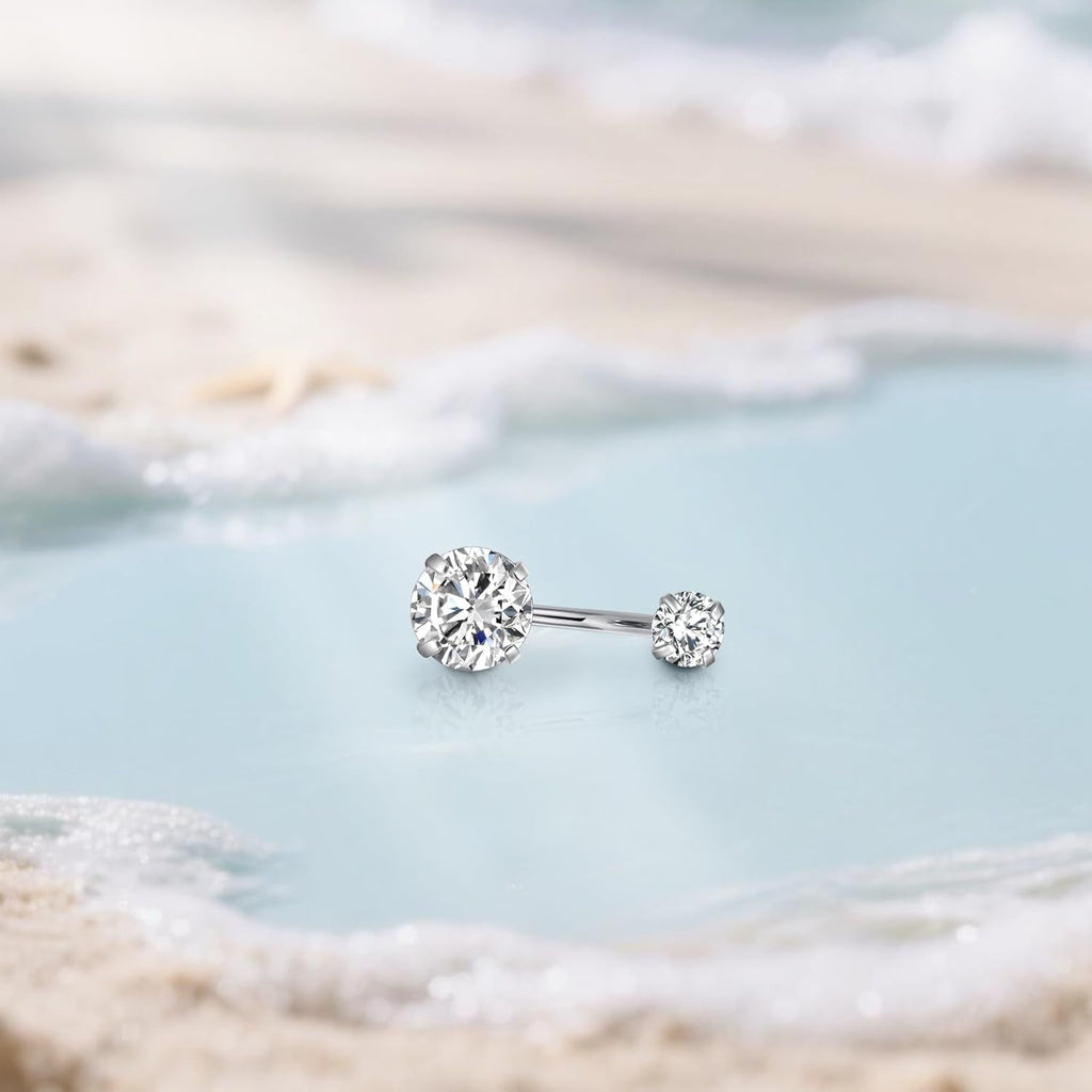 14G Stainless Steel Belly Button Rings 10mm 3/8" Barbell Belly Navel Rings Piercing for Women - 我的商店我的商店我的商店