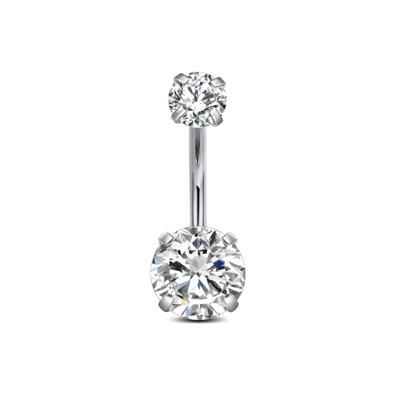 14G Stainless Steel Belly Button Rings 10mm 3/8" Barbell Belly Navel Rings Piercing for Women - QIAO Crystal我的商店QIAO Crystal