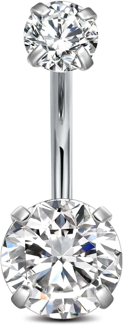 14G Stainless Steel Belly Button Rings 10mm 3/8" Barbell Belly Navel Rings Piercing for Women - 我的商店我的商店我的商店