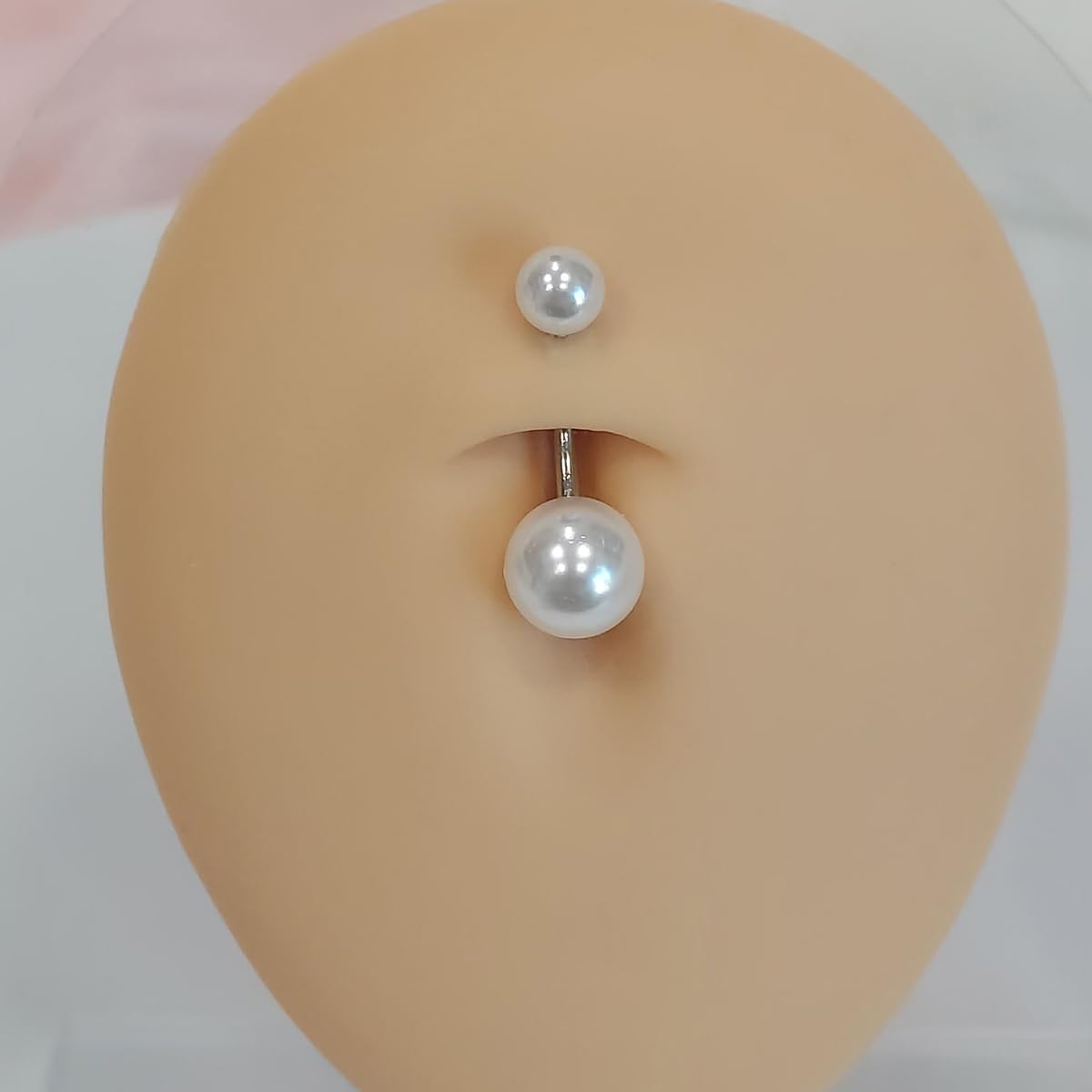 14G Stainless Steel Belly Button Rings for Women Girls Navel Rings Faux Synthetic Pearl Acrylic Balls Body Piercing - QIAO Crystal我的商店QIAO Crystal