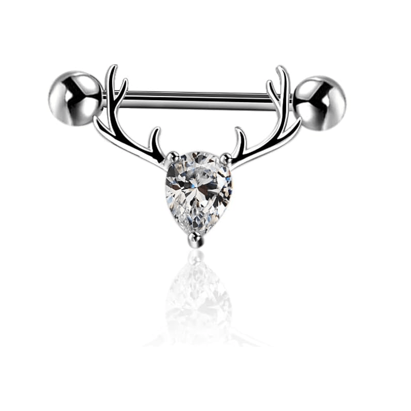 14G Stainless Steel Clear CZ Butterfly 316L Stainless Steel Piercings Jewelry - QIAO CrystalQIAO CrystalQIAO Crystal