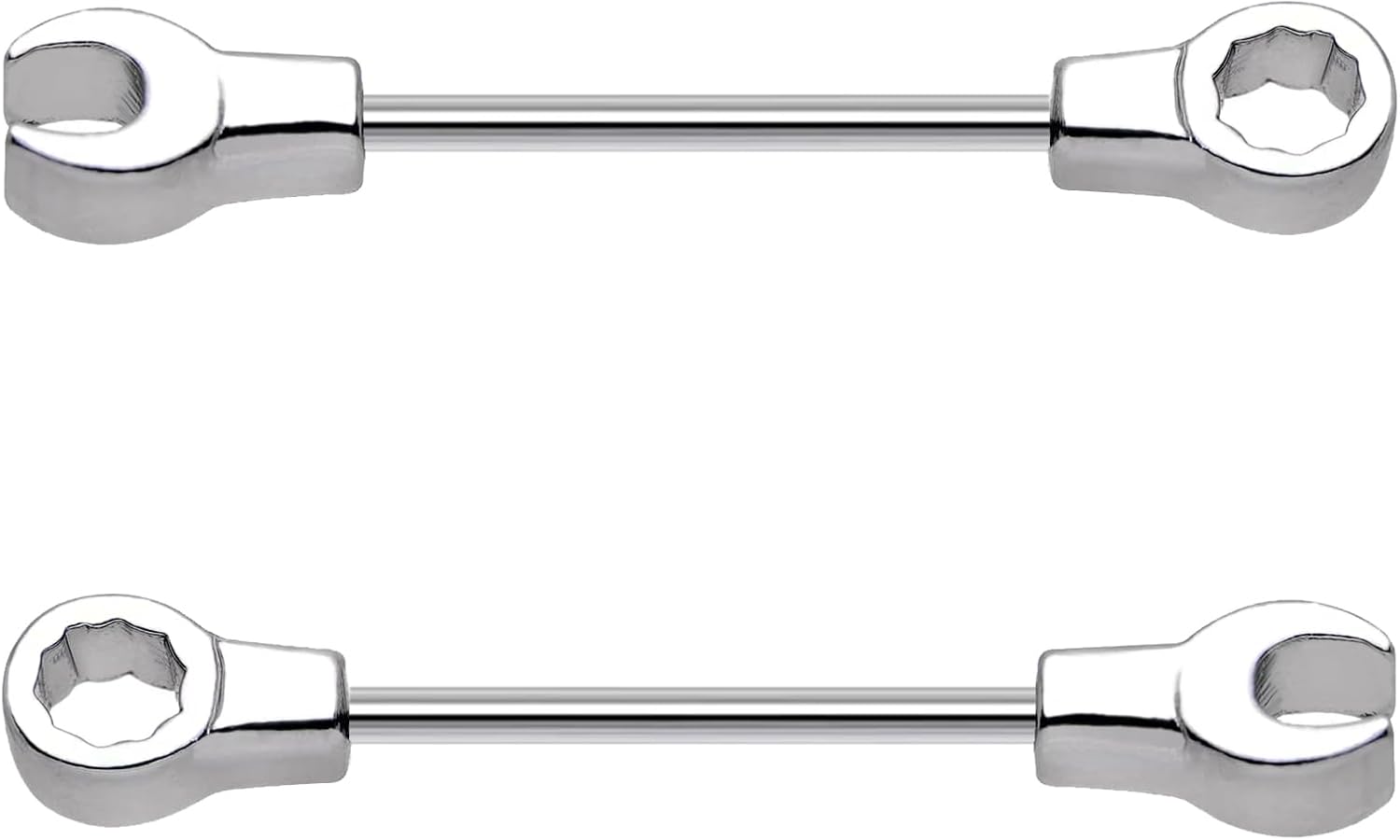 14G Wrench Barbell Nipple Ring 316L Anchor and Rudder Nipple Barbell Screw Nipple Rings Body Piercing Jewelry for Women Men - QIAO CrystalQIAO CrystalQIAO Crystal