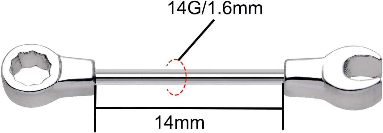 14G Wrench Barbell Nipple Ring 316L Anchor and Rudder Nipple Barbell Screw Nipple Rings Body Piercing Jewelry for Women Men - QIAO CrystalQIAO CrystalQIAO Crystal