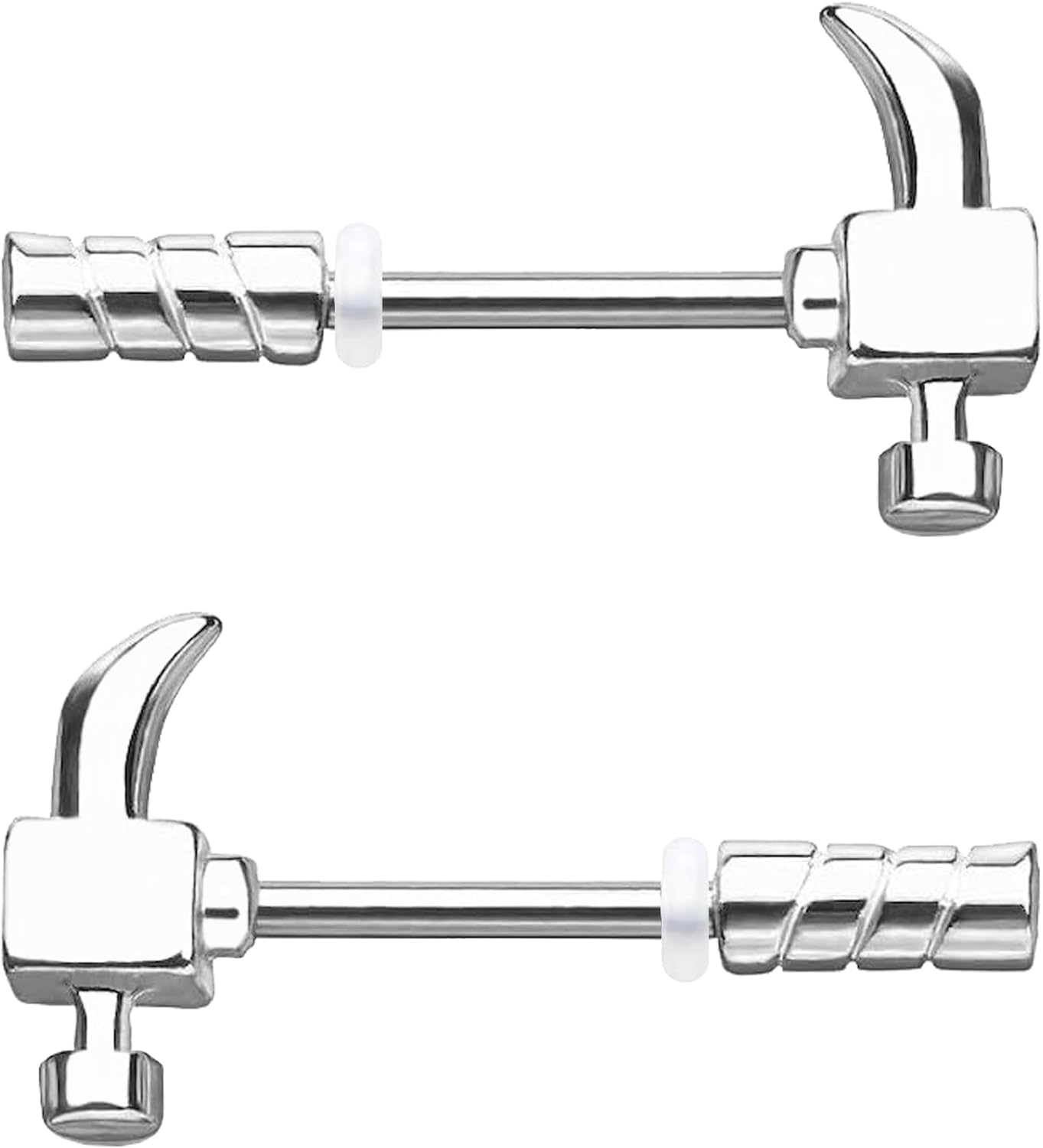 14G Wrench Barbell Nipple Ring 316L Anchor and Rudder Nipple Barbell Screw Nipple Rings Body Piercing Jewelry for Women Men - QIAO CrystalQIAO CrystalQIAO Crystal