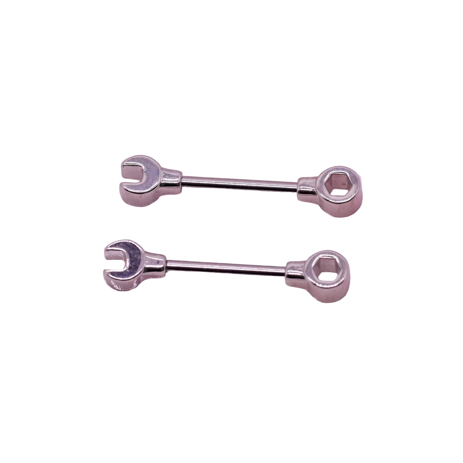 14G Wrench Barbell Nipple Ring 316L Anchor and Rudder Nipple Barbell Screw Nipple Rings Body Piercing Jewelry for Women Men - QIAO CrystalQIAO CrystalQIAO Crystal