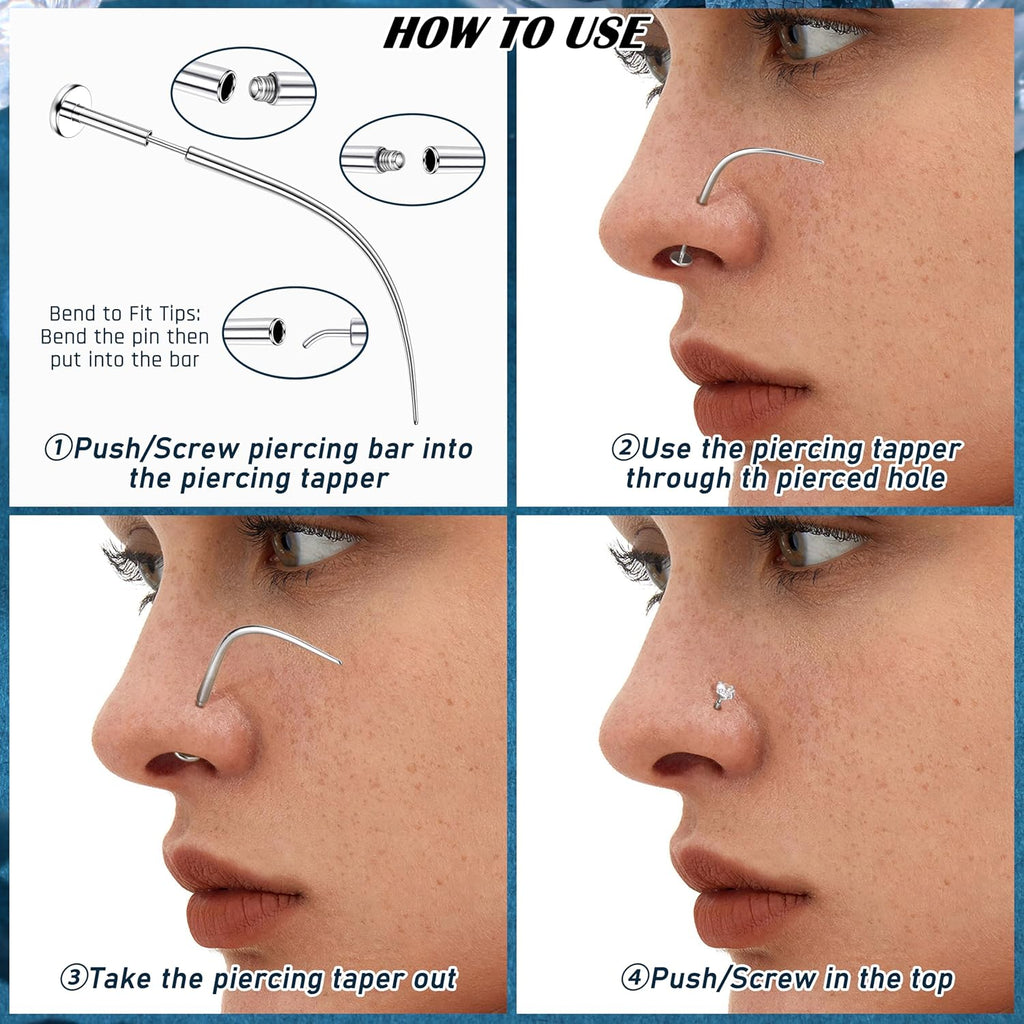 14G/16G/18G/20G Piercing Taper Insertion Tool Titanium Piercing Threader Tool - QIAO CrystalQIAO CrystalQIAO Crystal