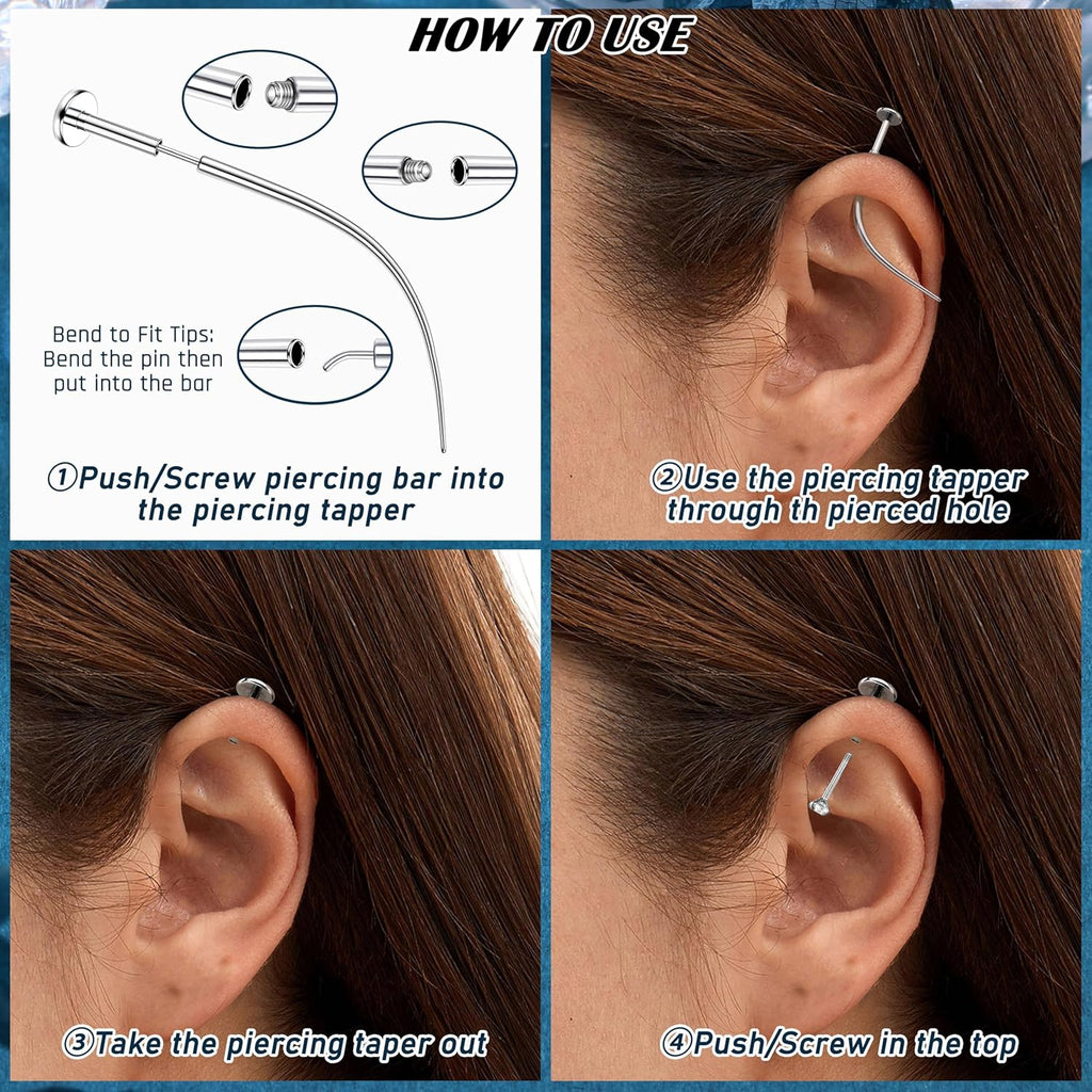 14G/16G/18G/20G Piercing Taper Insertion Tool Titanium Piercing Threader Tool - QIAO CrystalQIAO CrystalQIAO Crystal