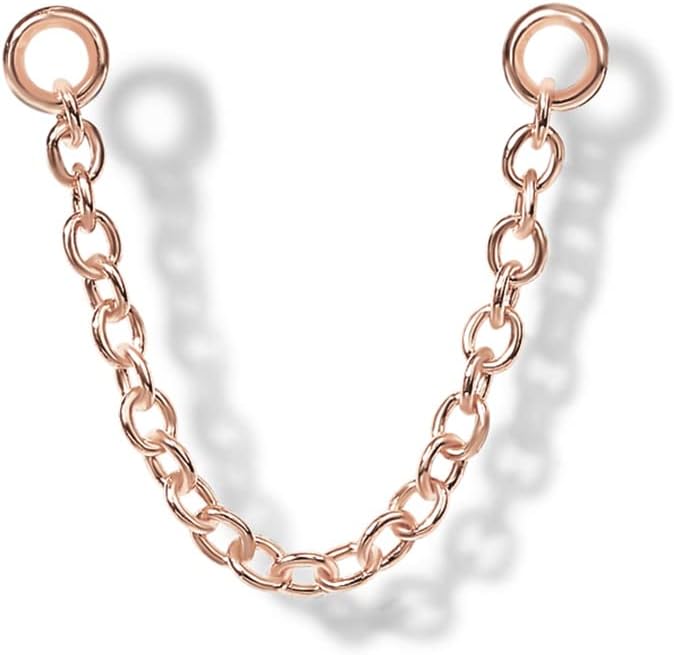 14K Earrings Chain Connectors Nose Rings Chain Studs Piercings Jewelry - QIAO CrystalQIAO CrystalQIAO Crystal