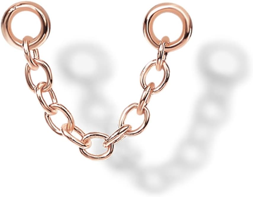 14K Earrings Chain Connectors Nose Rings Chain Studs Piercings Jewelry - QIAO CrystalQIAO CrystalQIAO Crystal