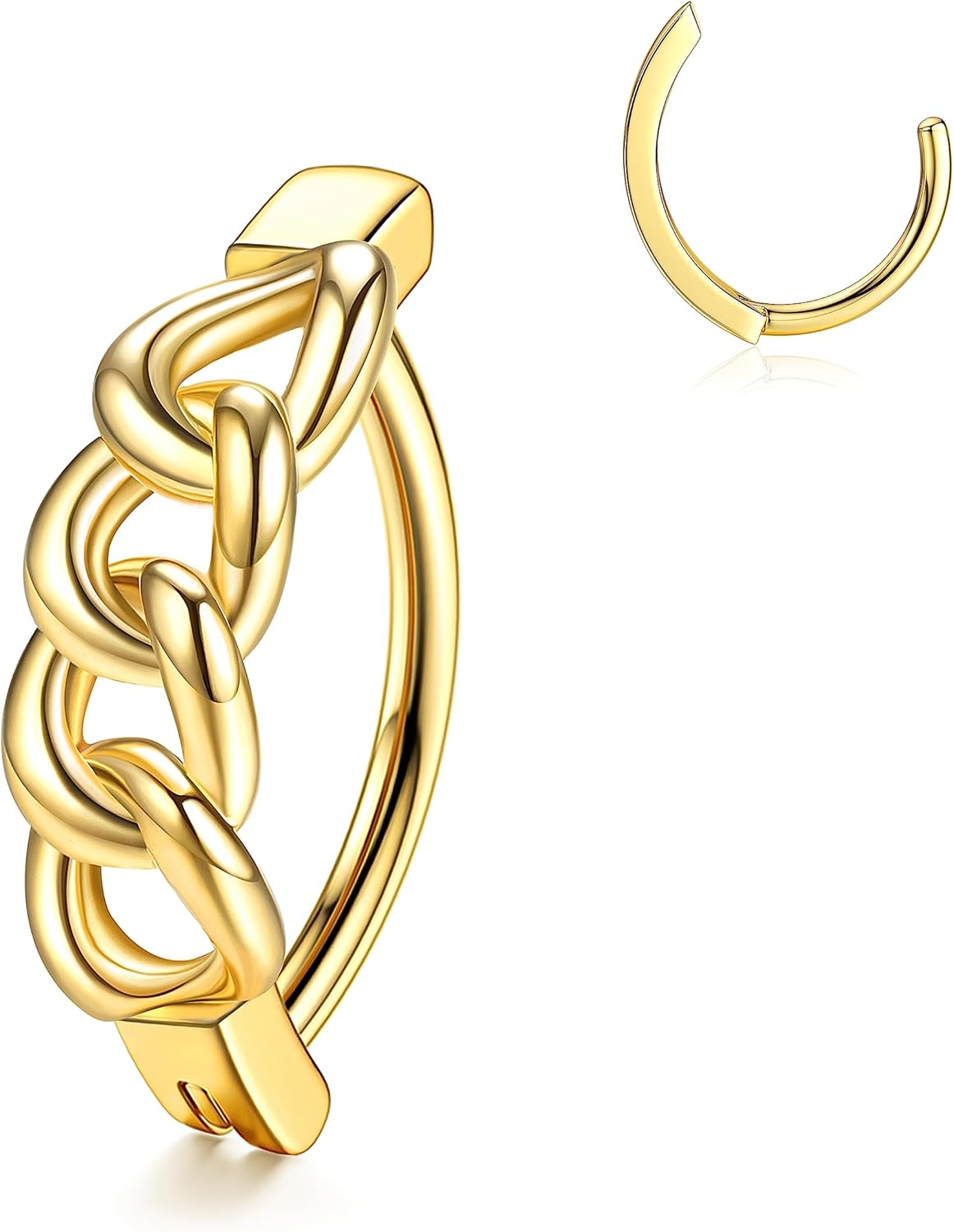 14K Gold Plated Belly Button Rings for Women 316L Surgical Steel Clicker Belly Rings CZ Snake Flower Curved Reverse Navel Rings Belly Piercing Jewelry Barbell 14G - 我的商店我的商店我的商店