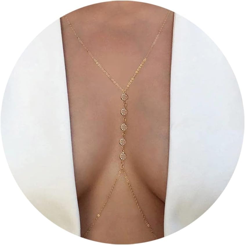 14K Gold Plated Sexy Body Chains Layered Rhinestone Crossover Bikini Bra Summer Beach Crystal Belly Waist Chain - QIAO CrystalQIAO CrystalQIAO Crystal