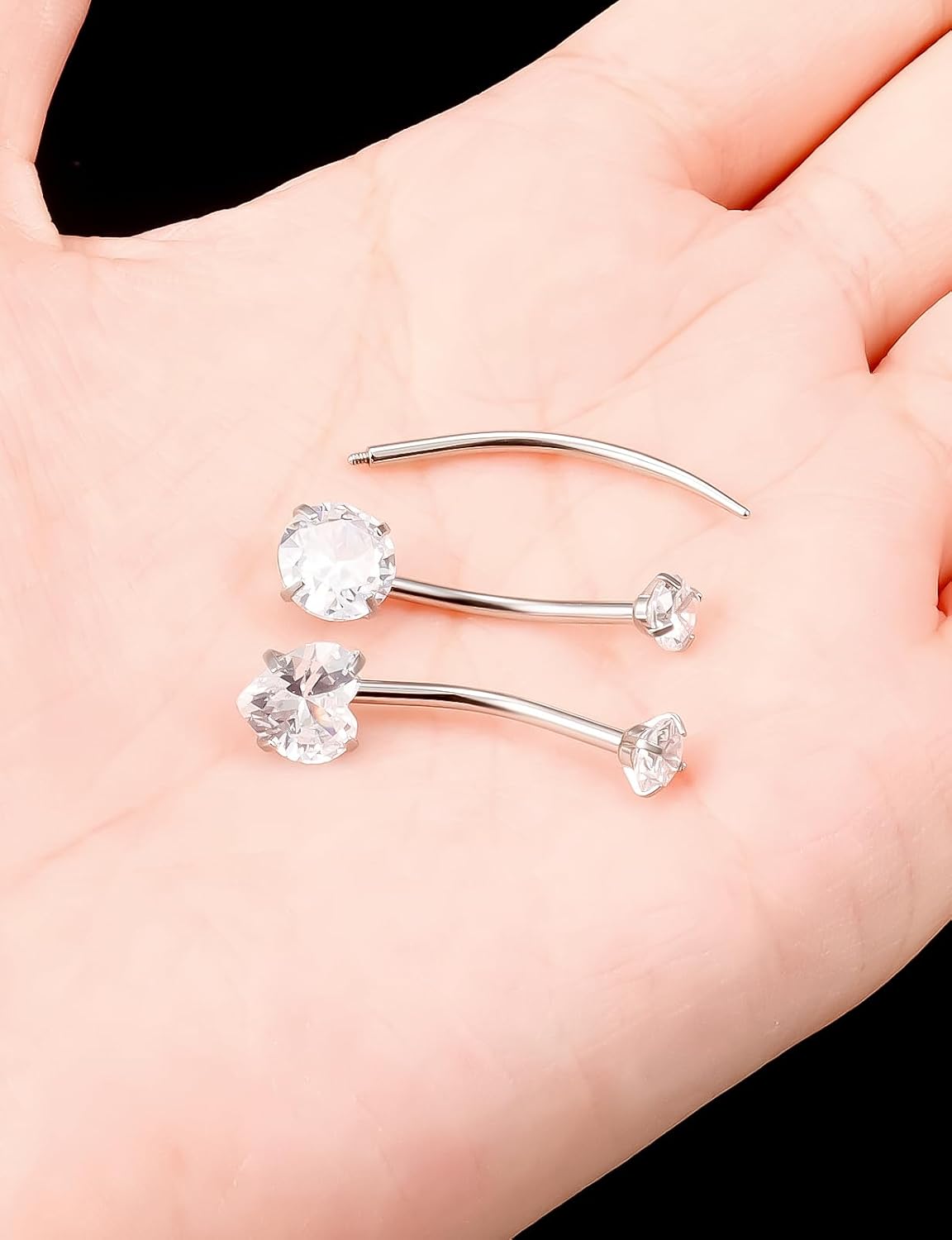 14mm 16mm Long Belly Button Ring 14G Hypoallergenic Surgical Steel Cubic Zirconia Long Bar navel Piercing Jewelry Taper Tool - 我的商店我的商店我的商店