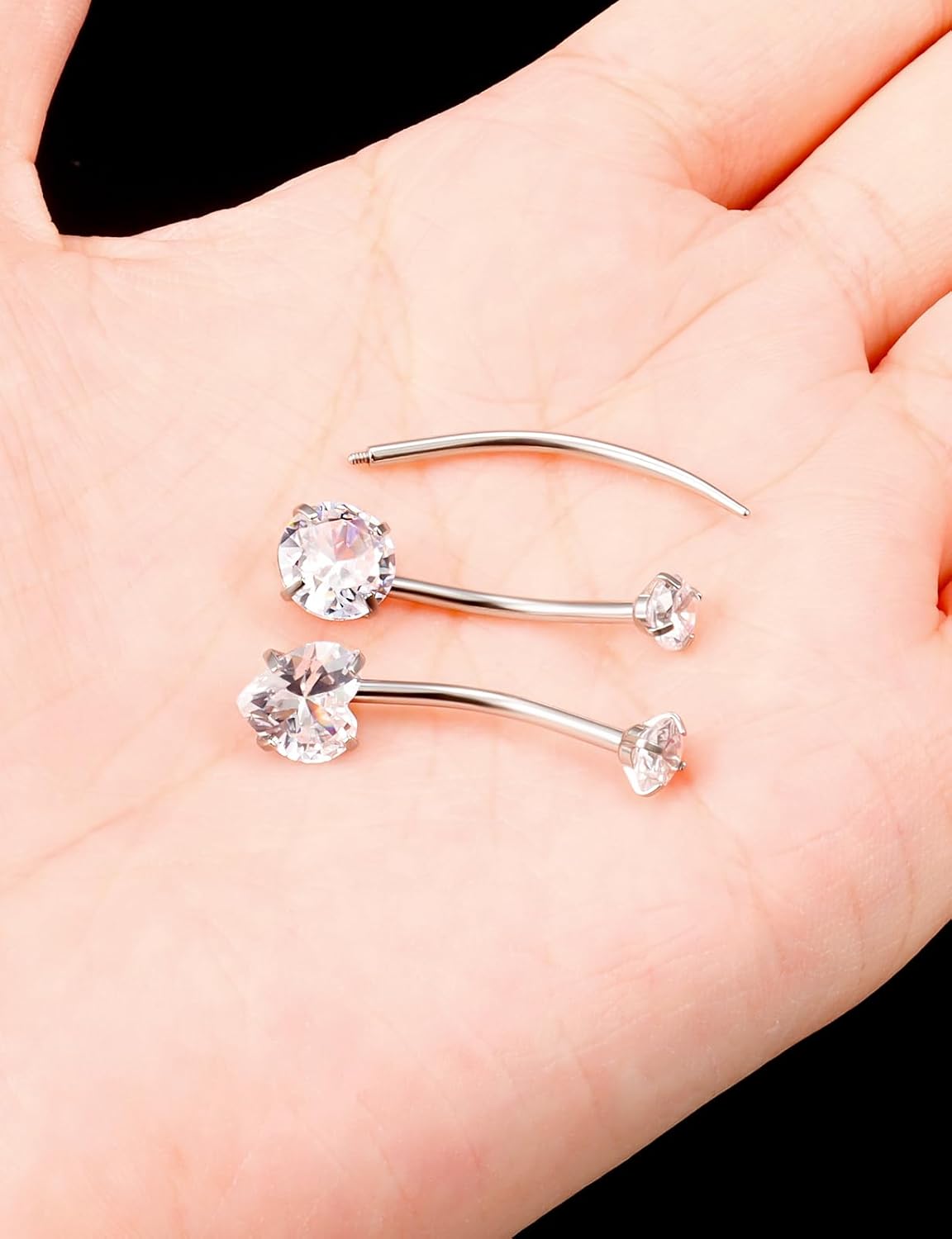 14mm 16mm Long Belly Button Ring 14G Hypoallergenic Surgical Steel Cubic Zirconia Long Bar navel Piercing Jewelry Taper Tool - 我的商店我的商店我的商店
