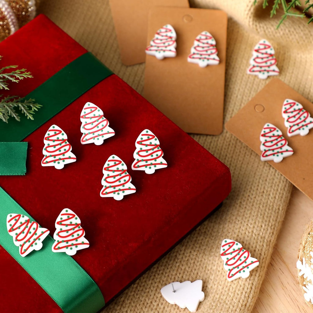 16 Pairs Christmas Tree Earrings Candy Cane Stud Earrings for Women Holiday Dangle Earrings Bulk Cute Festive Gifts Xmas Hook Jewelry Costume Outfit Accessories - 我的商店我的商店我的商店
