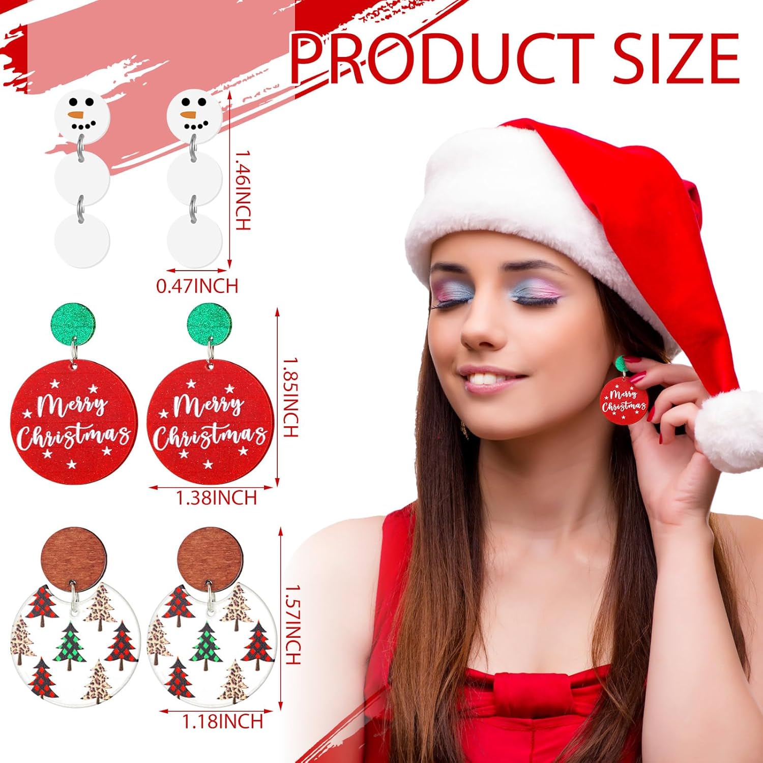 16 Pairs Earrings Bulk for Women Jewelry Cute Acrylic Dangle Earrings Charms Gifts for Party - 我的商店我的商店我的商店