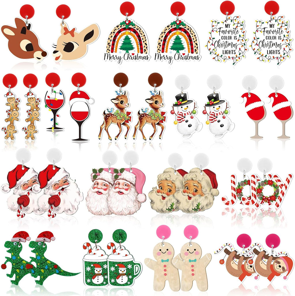 16 Pairs Earrings Bulk for Women Jewelry Cute Acrylic Dangle Earrings Charms Gifts for Party - 我的商店我的商店我的商店