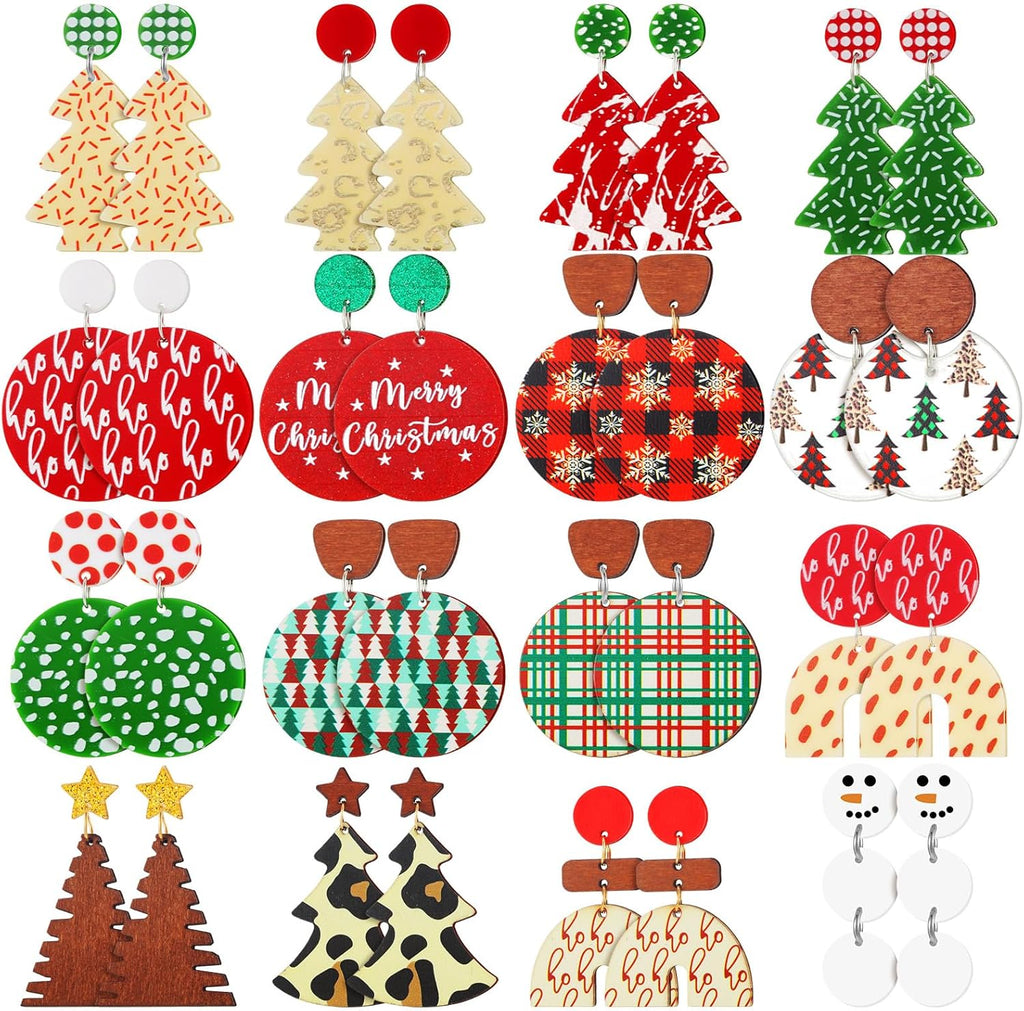 16 Pairs Earrings Bulk for Women Jewelry Cute Acrylic Dangle Earrings Charms Gifts for Party - 我的商店我的商店我的商店