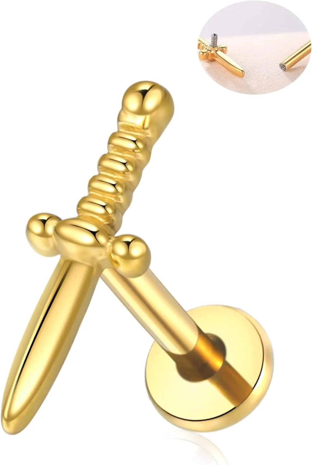 16G 8mm Titanium Flat Back Earrings Helix Tragus Conch Piercing Jewelry