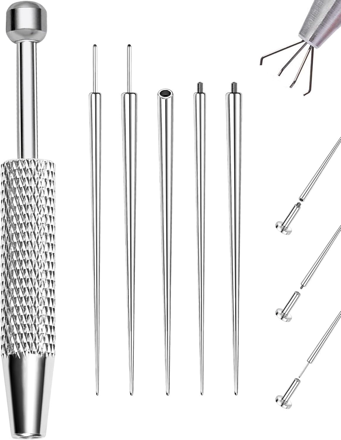16G 18G Flat Back Earrings Piercing Guide needle Tool Assistant Body Piercing Kit - QIAO CrystalQIAO CrystalQIAO Crystal