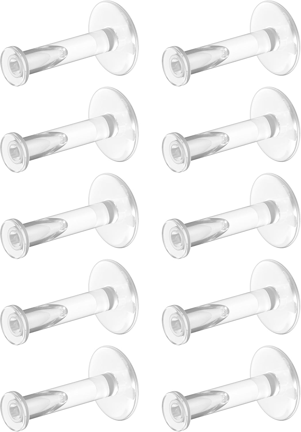 16g Clear Earrings for Sports, Work, Surgery -  Labret Clear Piercing Retainers 10pc Set - Plastic Clear Piercings Stud Earrings for Cartilage Helix Tragus Lip Medusa Monroe (6mm, 8mm, 10mm, 12mm) - QIAO CrystalQIAO CrystalQIAO Crystal