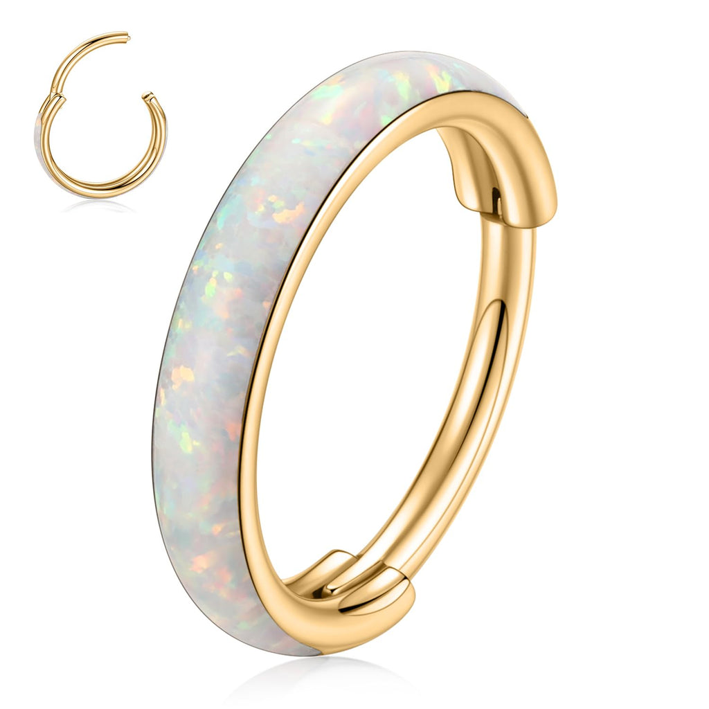 16G Conch Piercing Jewelry Broadside Nose Hoop Ring 316L Surgical Steel Helix Cartilage Earring Opal Septum Daith Tragus Lip Lobe Hoop Earring 8 mm 10 mm - QIAO Crystal我的商店QIAO Crystal