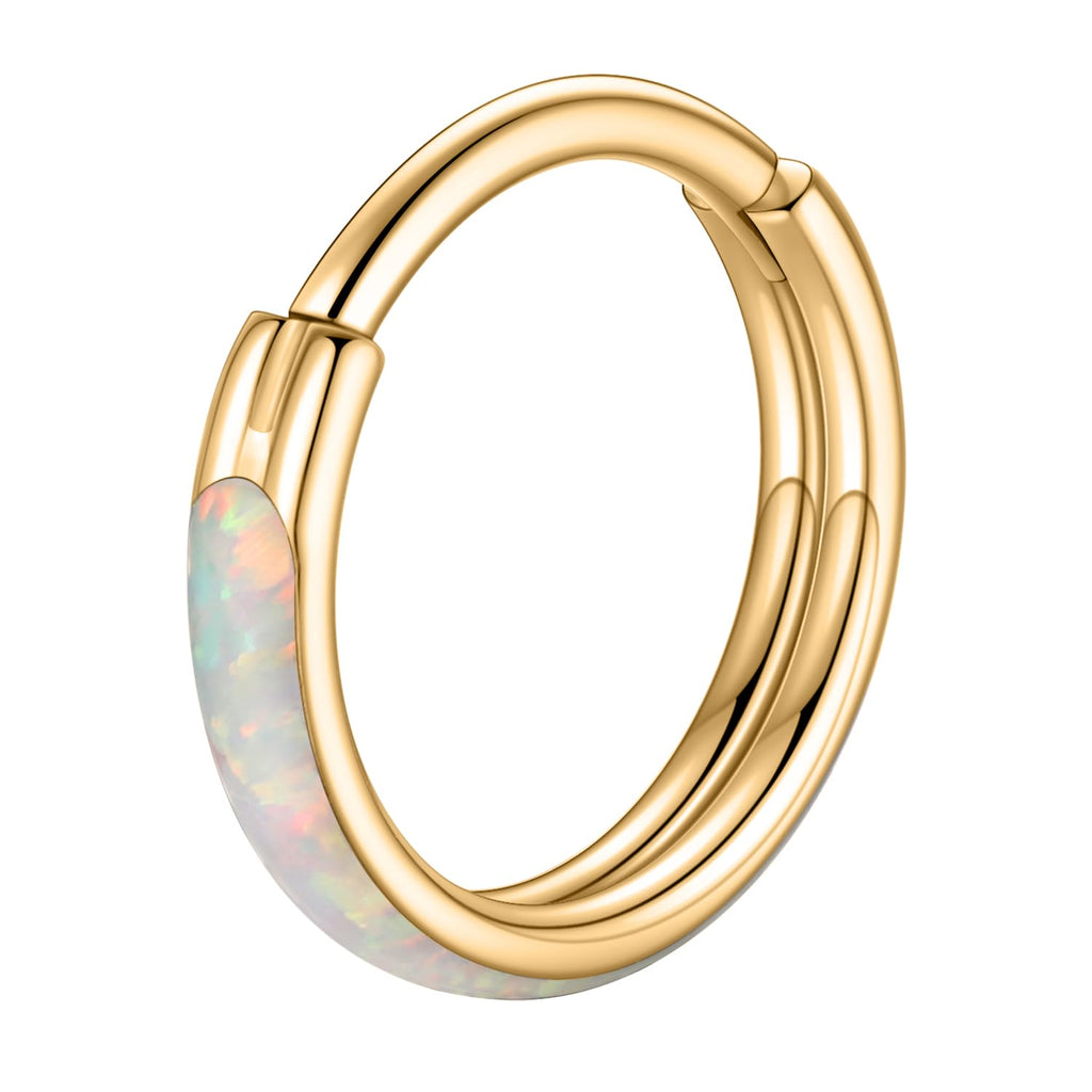 16G Conch Piercing Jewelry Broadside Nose Hoop Ring 316L Surgical Steel Helix Cartilage Earring Opal Septum Daith Tragus Lip Lobe Hoop Earring 8 mm 10 mm - QIAO Crystal我的商店QIAO Crystal