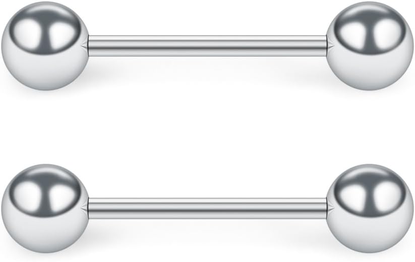 16G Nipple Rings 316L Stainless Steel CZ Nipplerings Shield Tongue Barbell Rings Bars Body Piercing Jewelry for Women - QIAO CrystalQIAO CrystalQIAO Crystal