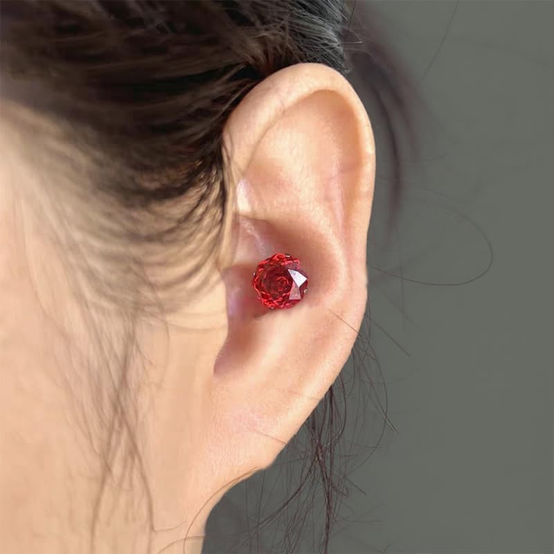 16G Rose Cut CZ Stud Earring Titanium Cartilage Earrings Flat Back Internal - QIAO CrystalQIAO CrystalQIAO Crystal