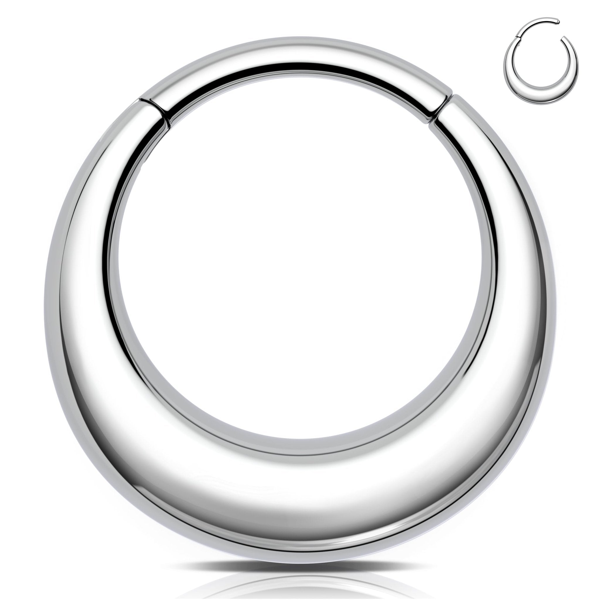 16G Septum Ring Hoop Stainless Steel 316L Septum Jewelry Clicker Cartilage Earring Hinged Segment Daith Piercing Jewelry for Women - QIAO Crystal我的商店QIAO Crystal