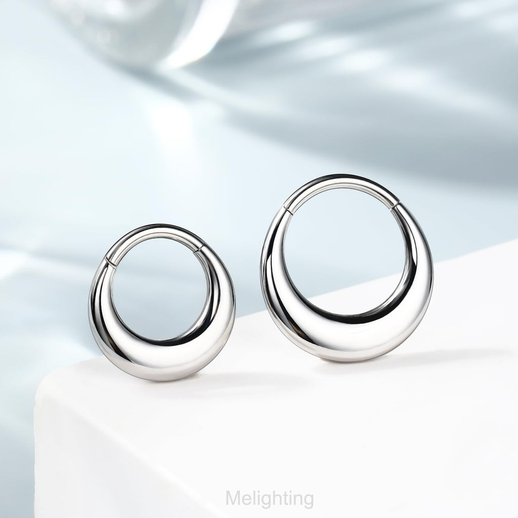 16G Septum Ring Hoop Stainless Steel 316L Septum Jewelry Clicker Cartilage Earring Hinged Segment Daith Piercing Jewelry for Women - QIAO Crystal我的商店QIAO Crystal