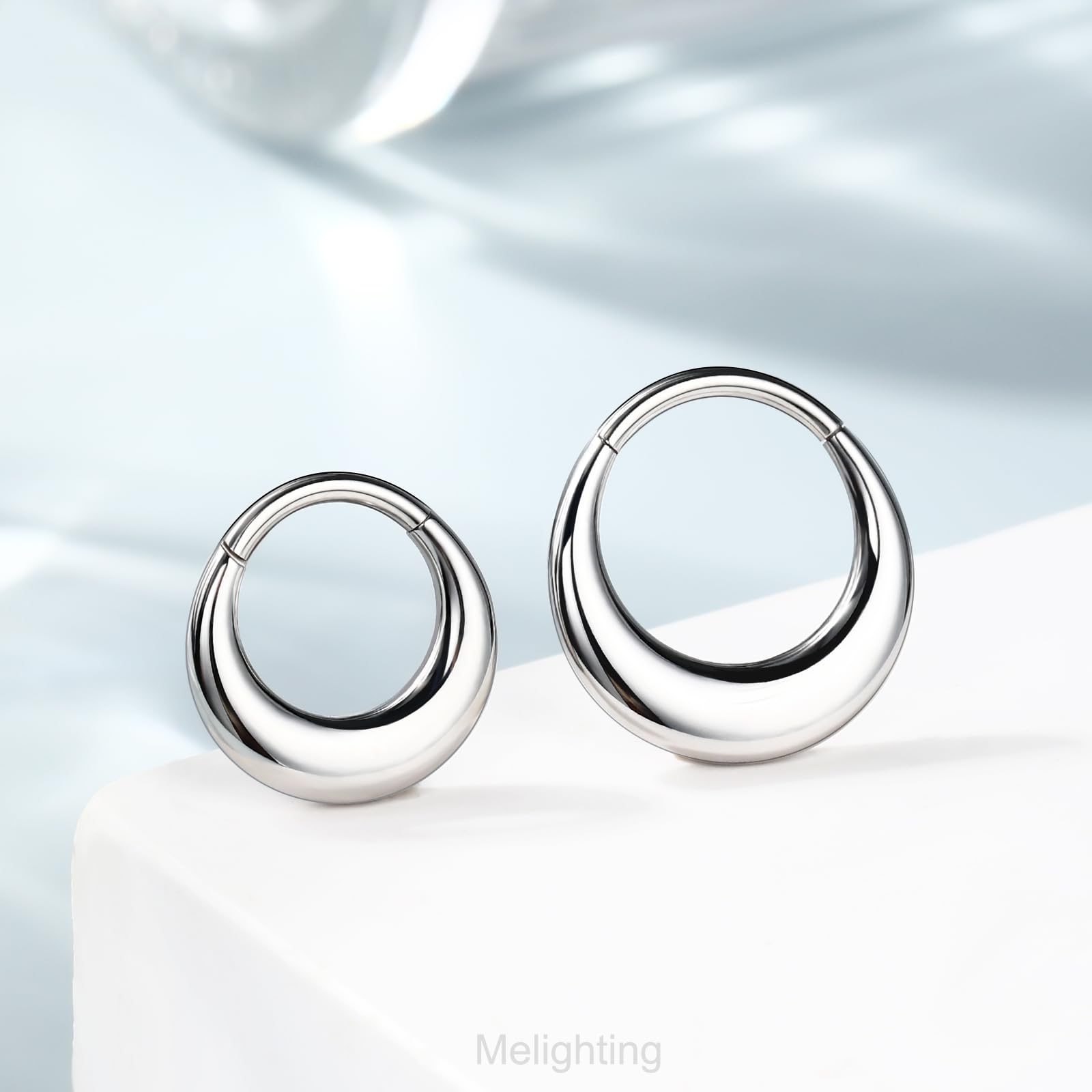 16G Septum Ring Hoop Stainless Steel 316L Septum Jewelry Clicker Cartilage Earring Hinged Segment Daith Piercing Jewelry for Women - QIAO Crystal我的商店QIAO Crystal