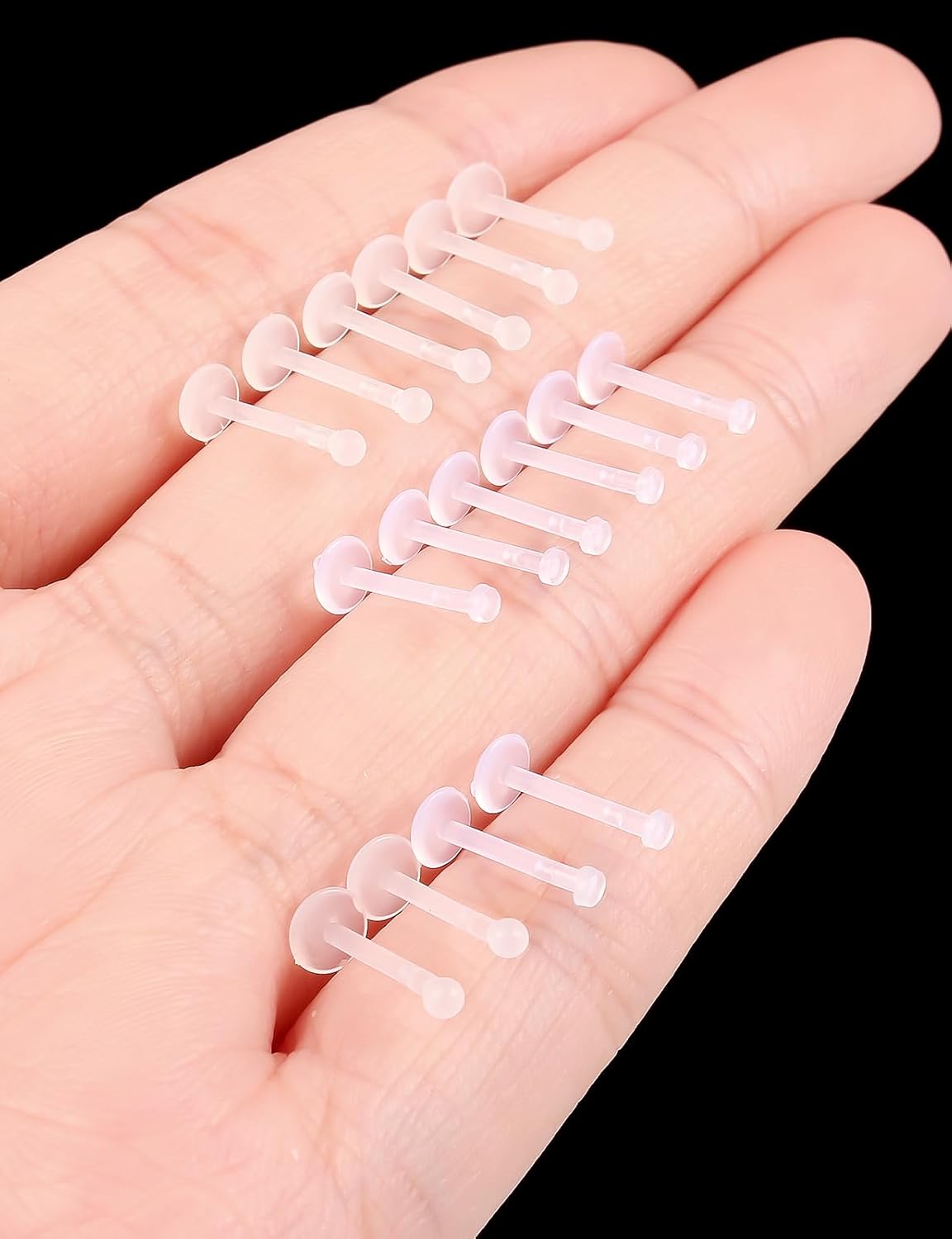 18G 16G Flat Back Clear Earrings for Sports Nose Studs Silicone Plastic tragus conch cartilage Retainers - QIAO CrystalQIAO CrystalQIAO Crystal