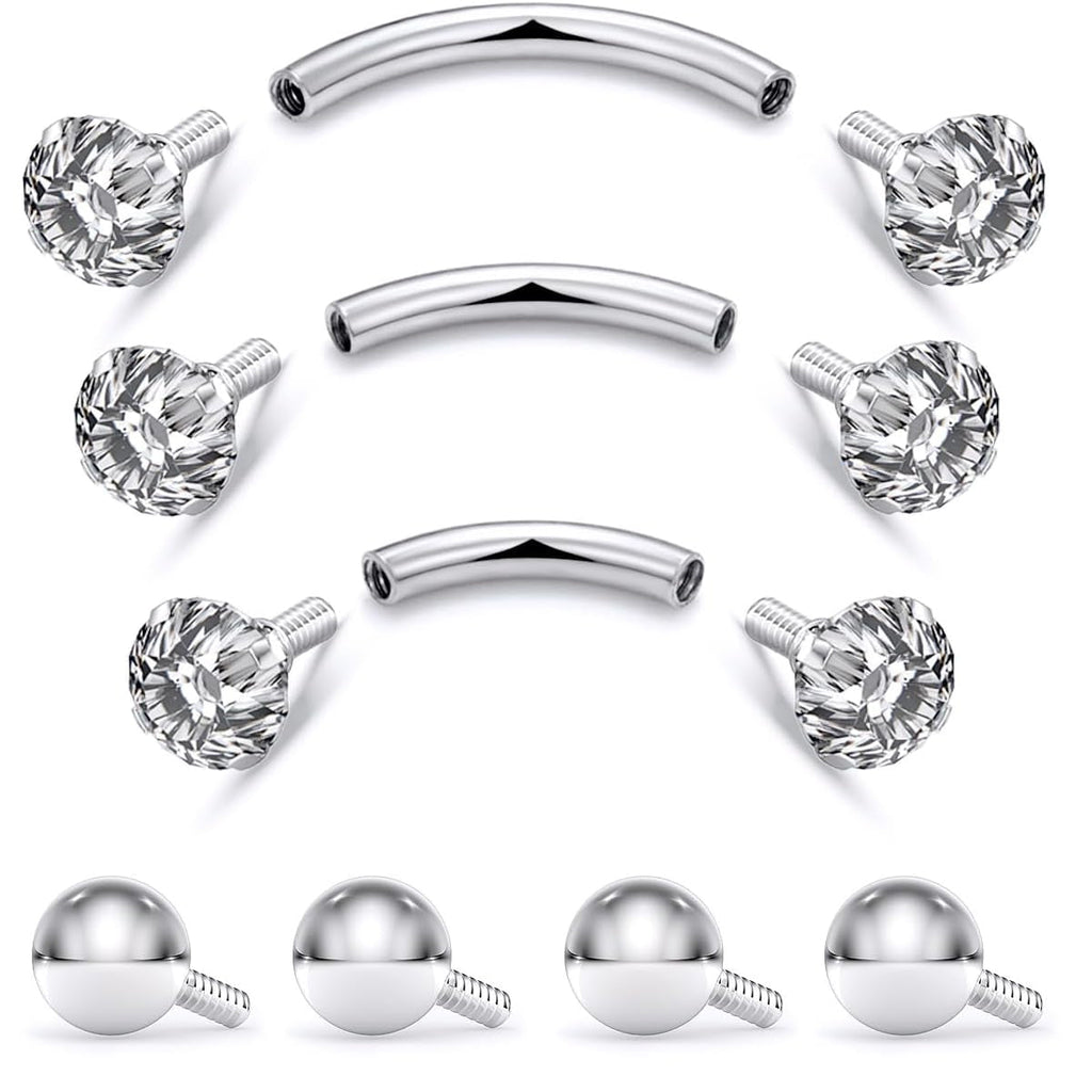 18G Internal Thread Eyebrow Piercing Jewelry Surgical Steel Curved Barbell Tiny Eyebrow Ring Vertical Labret Lip Jewelry Ear Rook Small Belly Button Ring for Women Men 6mm/8mm/10mm - 我的商店我的商店我的商店