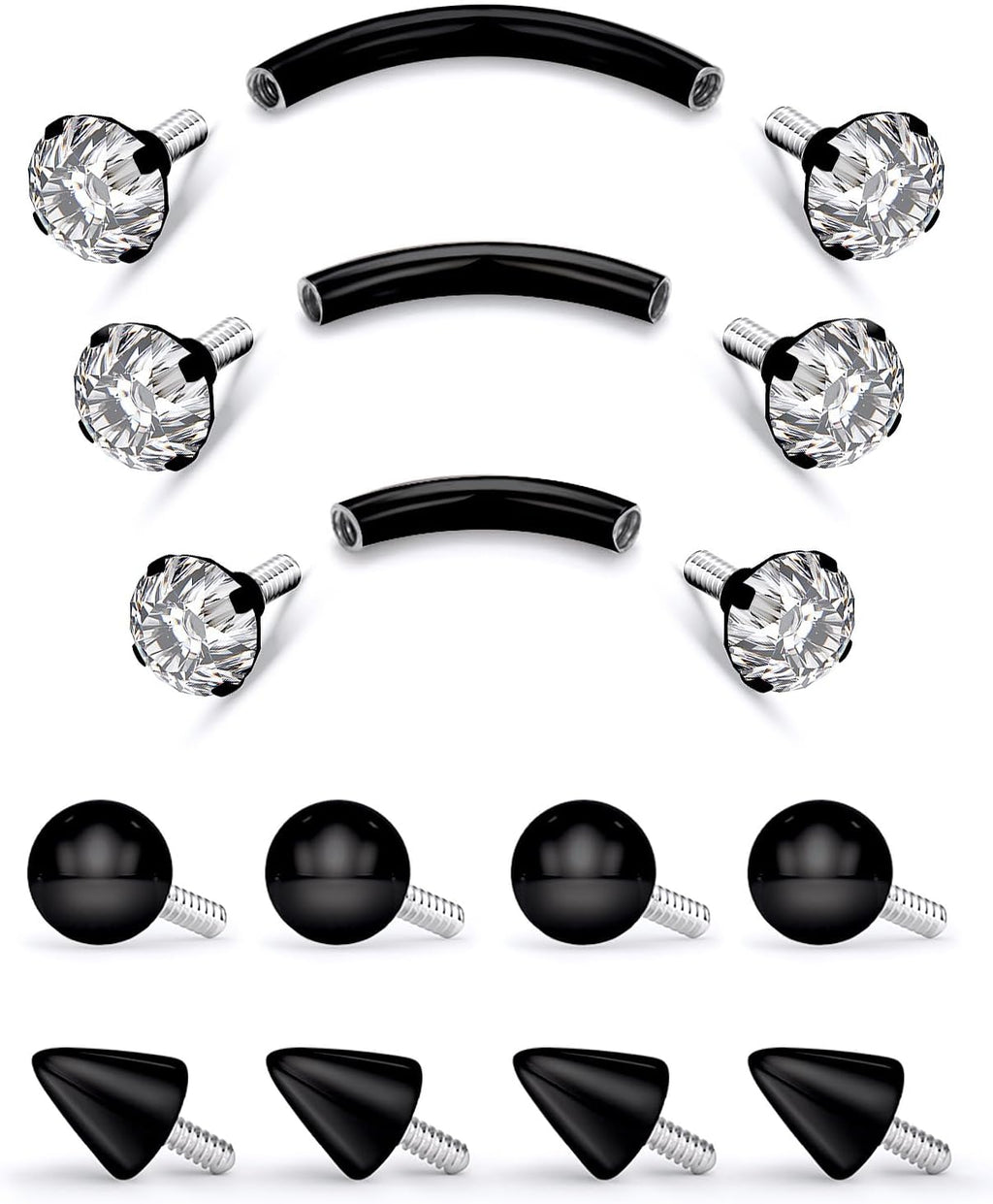 18G Internal Thread Eyebrow Piercing Jewelry Surgical Steel Curved Barbell Tiny Eyebrow Ring Vertical Labret Lip Jewelry Ear Rook Small Belly Button Ring for Women Men 6mm/8mm/10mm - 我的商店我的商店我的商店