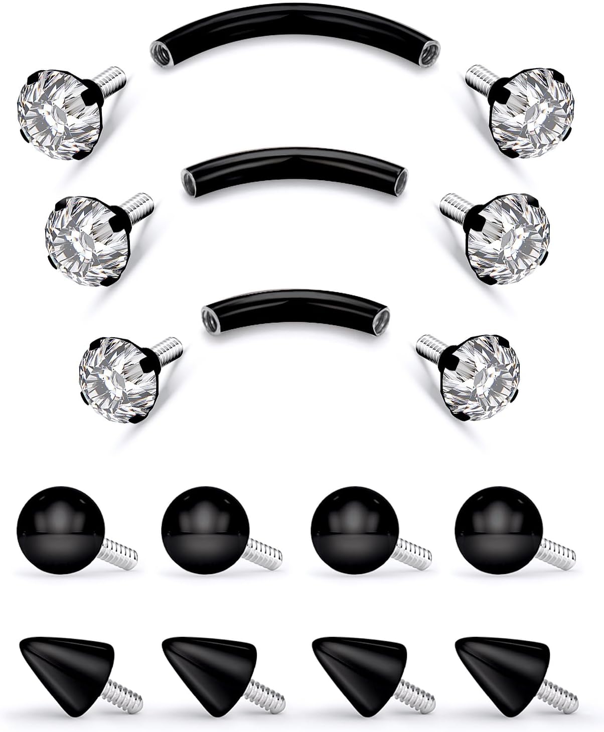 18G Internal Thread Eyebrow Piercing Jewelry Surgical Steel Curved Barbell Tiny Eyebrow Ring Vertical Labret Lip Jewelry Ear Rook Small Belly Button Ring for Women Men 6mm/8mm/10mm - 我的商店我的商店我的商店