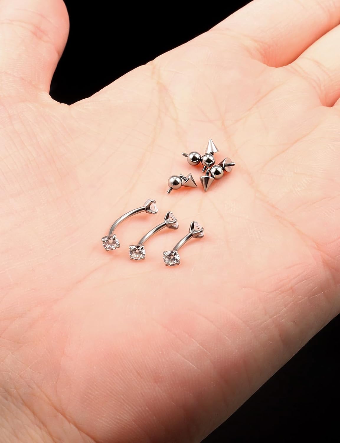 18G Internal Thread Eyebrow Piercing Jewelry Surgical Steel Curved Barbell Tiny Eyebrow Ring Vertical Labret Lip Jewelry Ear Rook Small Belly Button Ring for Women Men 6mm/8mm/10mm - 我的商店我的商店我的商店