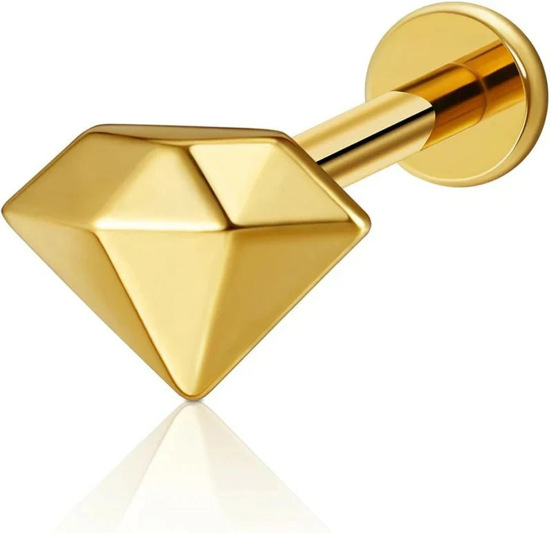 1PC Threadless Flat Back Stud ASTM F136 Titanium Cartilage Piercing Jewelry Stud