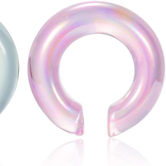 1Pairs Glass Ear Weights Ear Heavy Earring Hangers Tapers Plugs Stretcher Jewelry Ear Tunnels Plugs Gauge 2g - 00g in 6mm - 10mm - QIAO CrystalQIAO CrystalQIAO Crystal