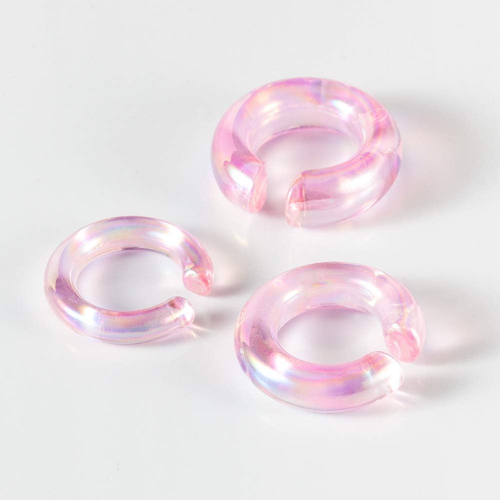 1Pairs Glass Ear Weights Ear Heavy Earring Hangers Tapers Plugs Stretcher Jewelry Ear Tunnels Plugs Gauge 2g - 00g in 6mm - 10mm - QIAO CrystalQIAO CrystalQIAO Crystal