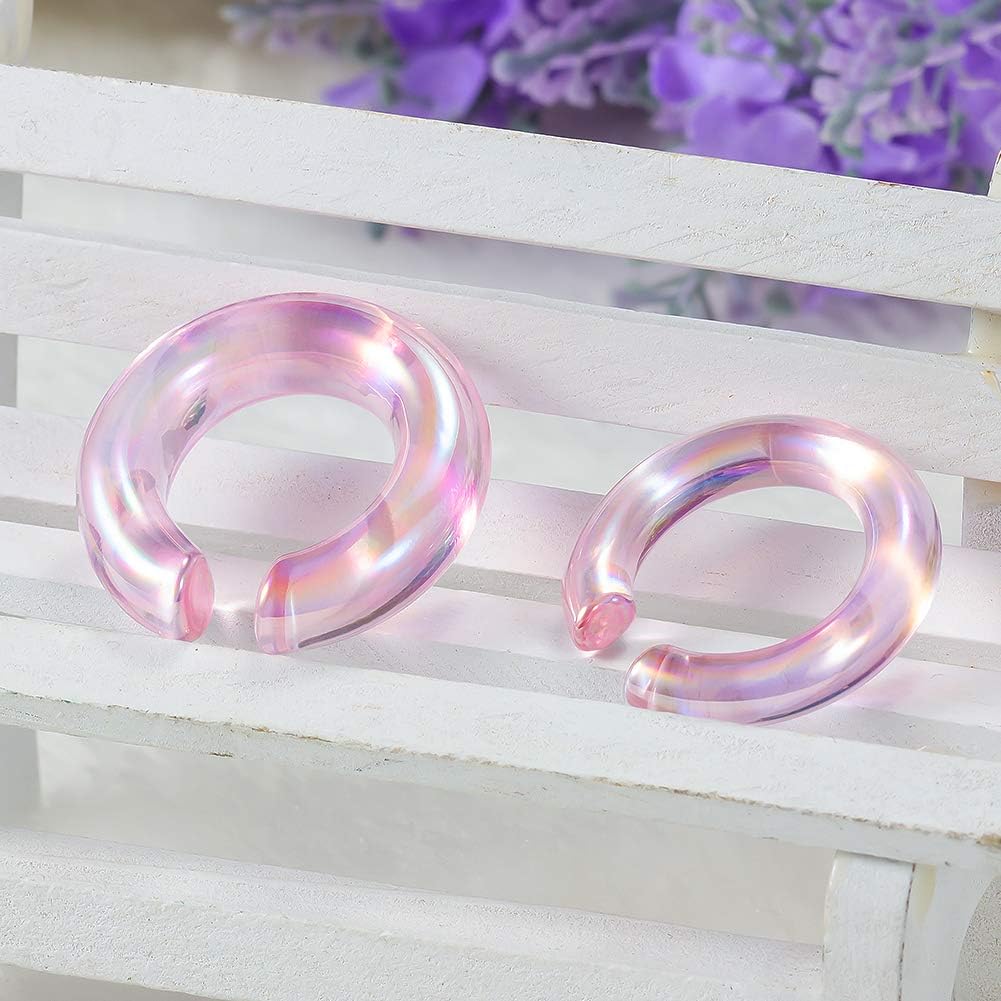 1Pairs Glass Ear Weights Ear Heavy Earring Hangers Tapers Plugs Stretcher Jewelry Ear Tunnels Plugs Gauge 2g - 00g in 6mm - 10mm - QIAO CrystalQIAO CrystalQIAO Crystal