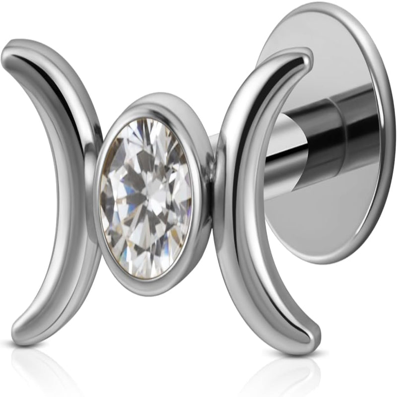 1PC 16G 6mm 8mm ASTM F136 Titanium Cartilage Earring Flat Back Stud - QIAO CrystalQIAO CrystalQIAO Crystal