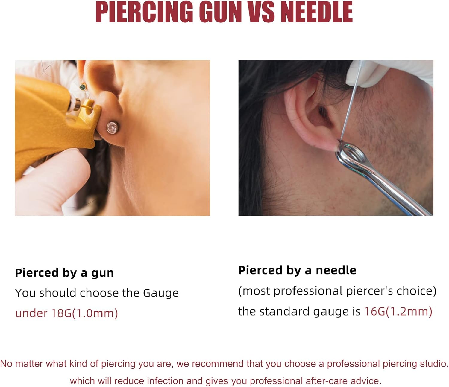 1PC F136 Titanium Flat back Stud for Conch Tragus Helix Flat - QIAO CrystalQIAO CrystalQIAO Crystal