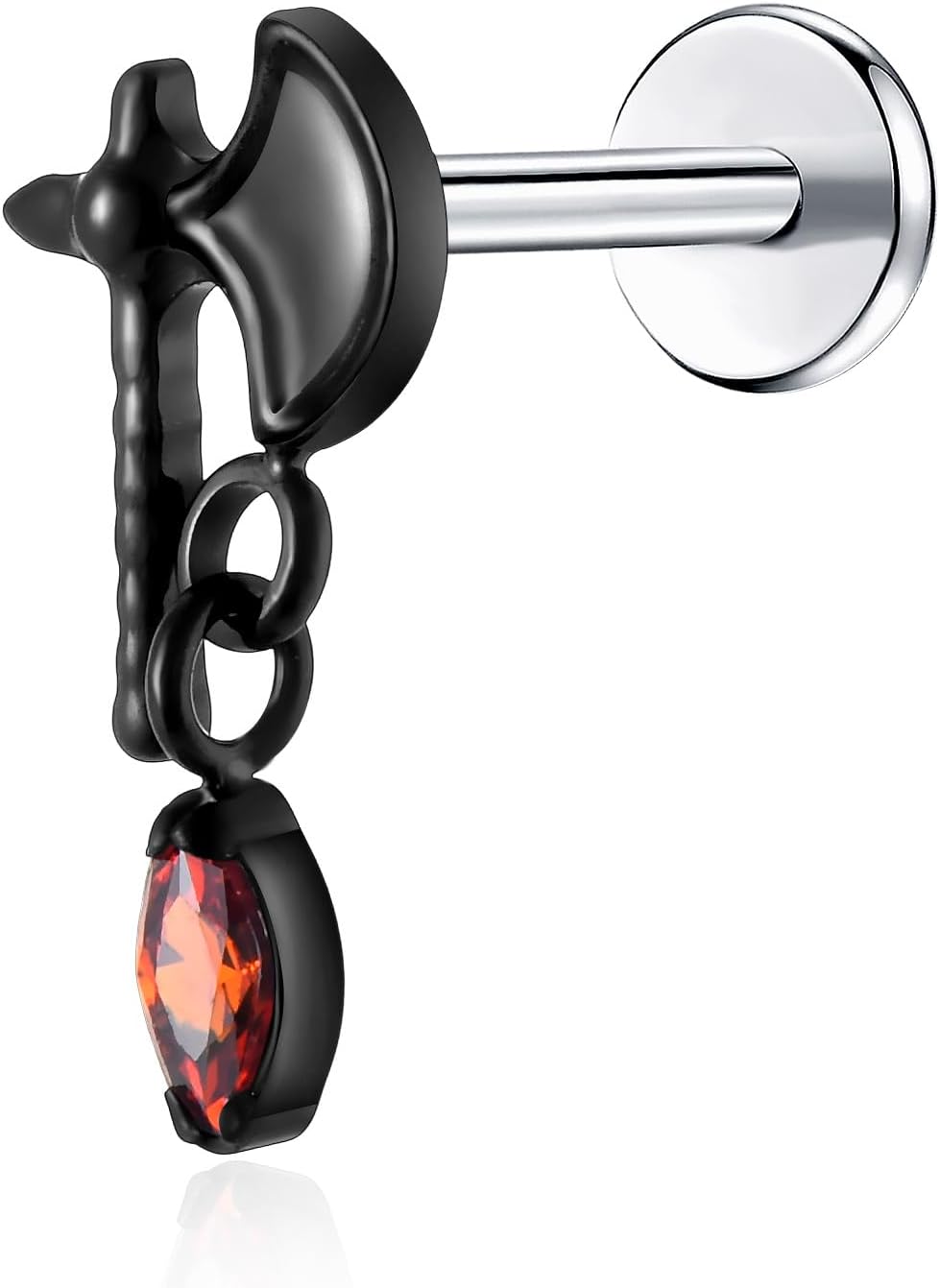 1Pcs G23 Titanium Flat Back Earrings Studs 16g F136 Implant Grade Titanium Labrets Press Fit Threadless Push In Dainty Cartilage Helix Conch Lobe Lip - QIAO CrystalQIAO CrystalQIAO Crystal