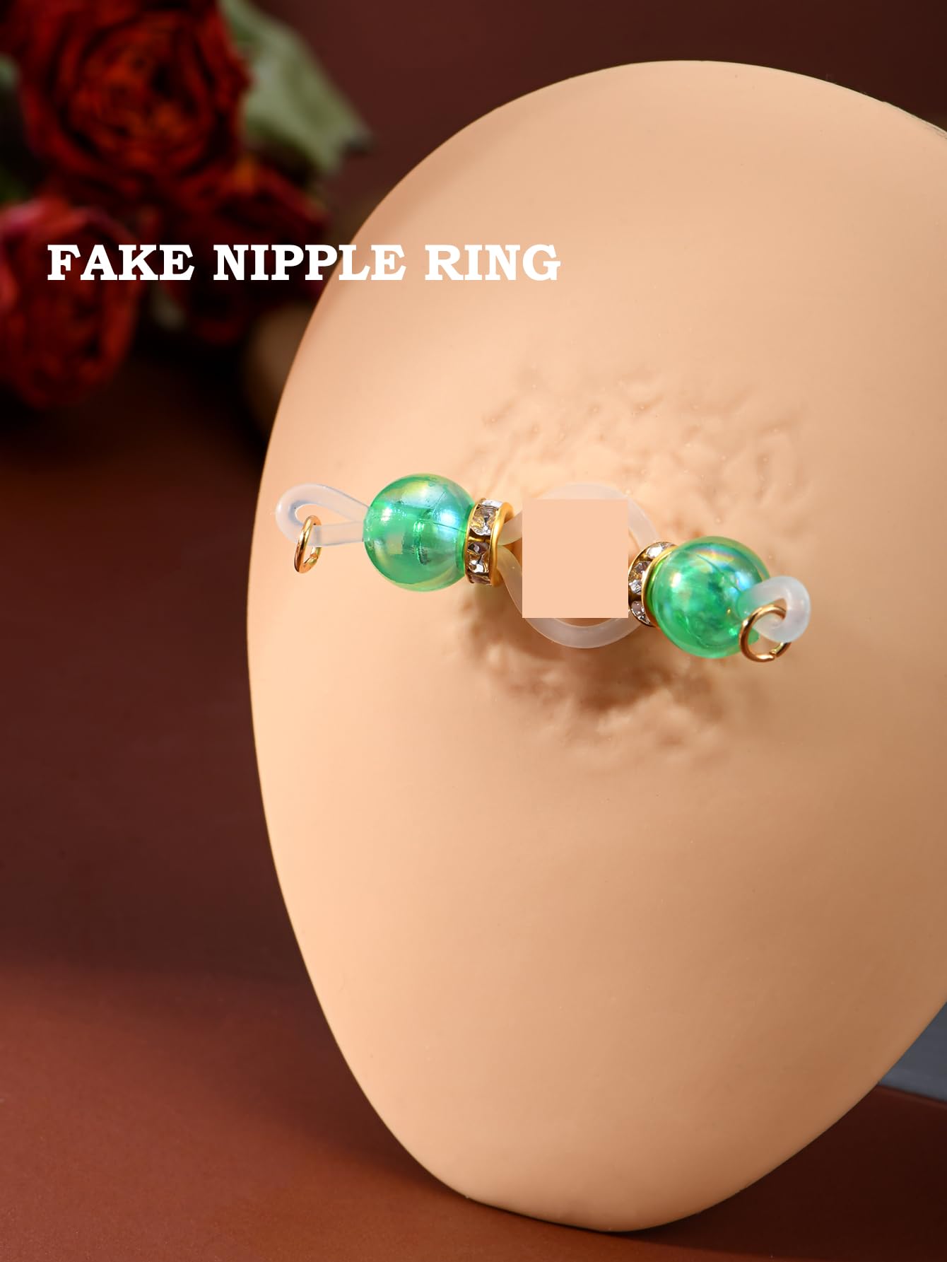 2 Pairs Adjustable Fake Nipple Rings for Women, Non Piercing Nipple Jewelry Nipple Noose Silicone Loop with Butterfly Heart Dangles Romantic Faux Nipple Barbells Body Jewelry for Lovers Women - QIAO Crystal我的商店QIAO Crystal