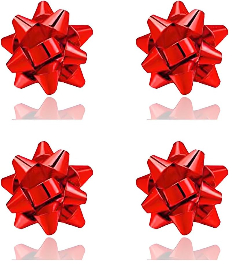 2 Pairs Christmas Bow Earrings for Women Trendy Red Green Xmas Bow Stud Earrings Charming Festive Holiday Earring New Year Jewelry - 我的商店我的商店我的商店